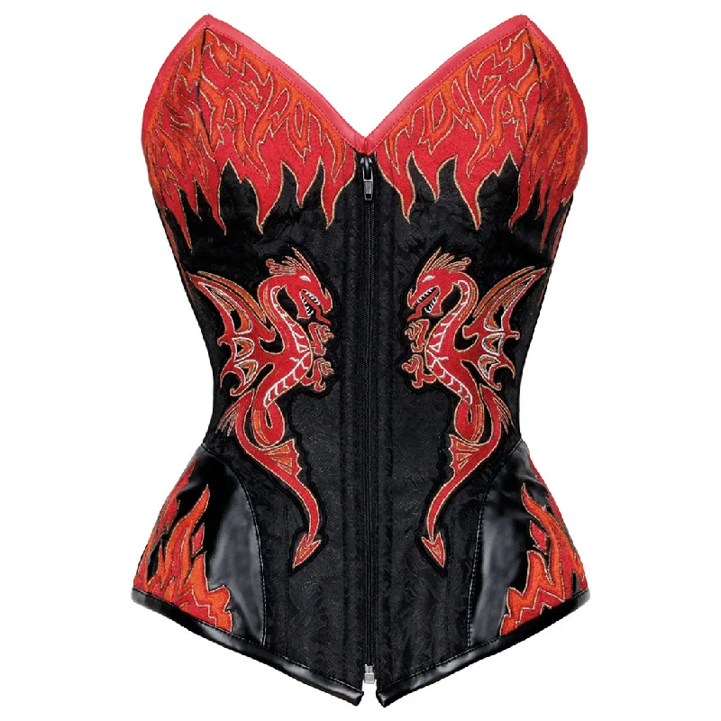 Authentic steel boned Red Dragon Overbust Corset