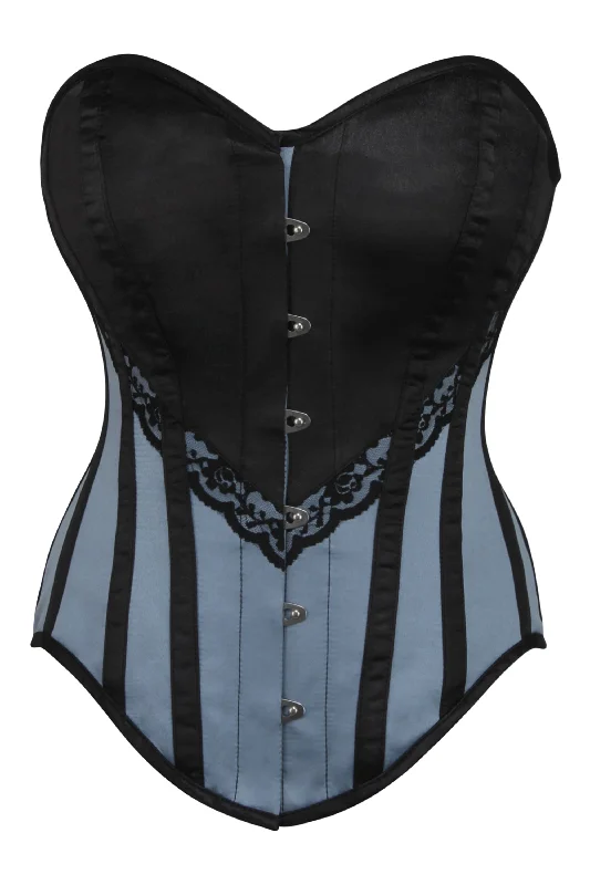 Black and Grey Waist Taming Overbust Corset