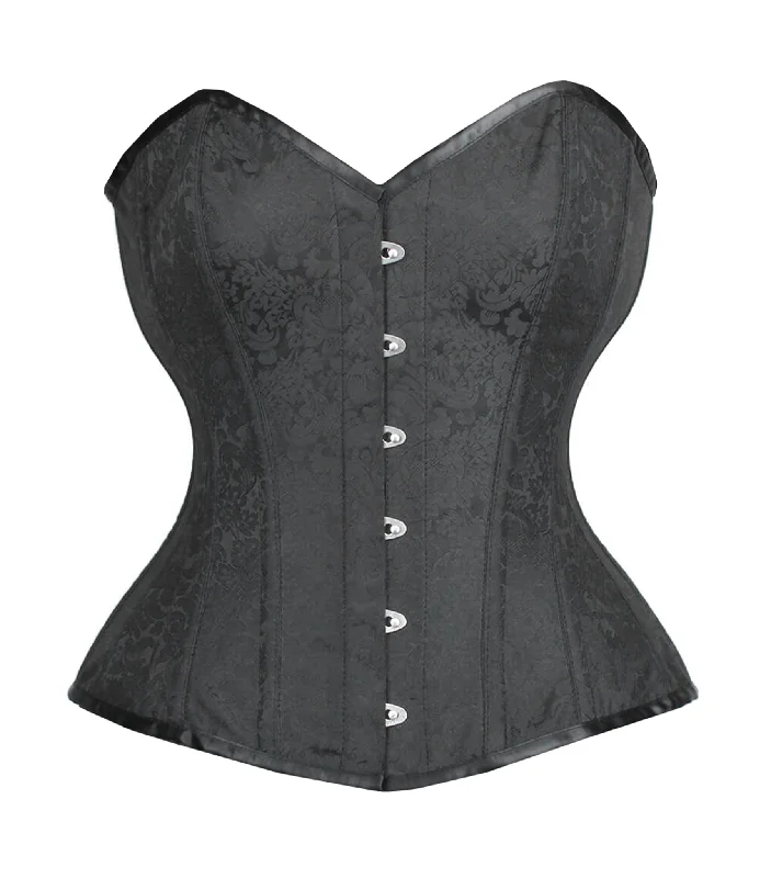 Black Brocade waist reducing overbust Corsets Overbust Corset