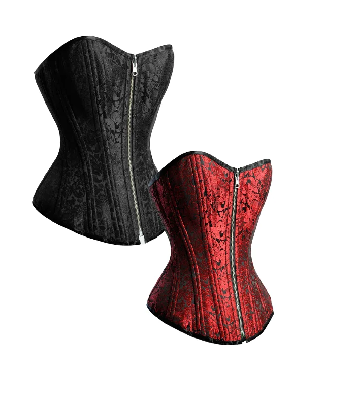 Black/ red Reversible Overbust Waist Training Corset