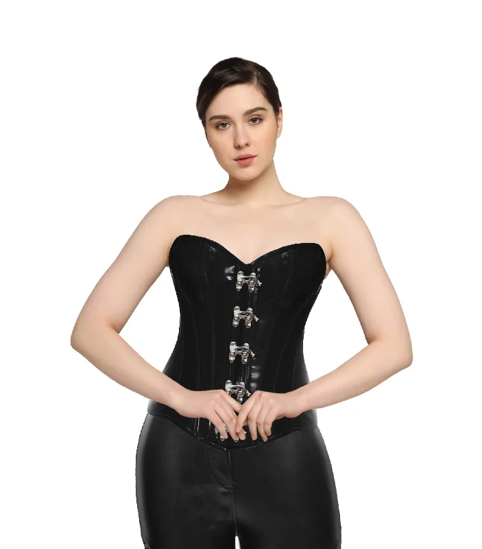 Black PVC Authentic Overbust Corset with C-Lock