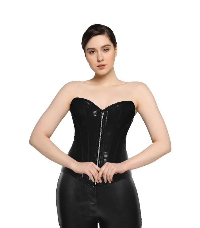 Black PVC Authentic Overbust Corset