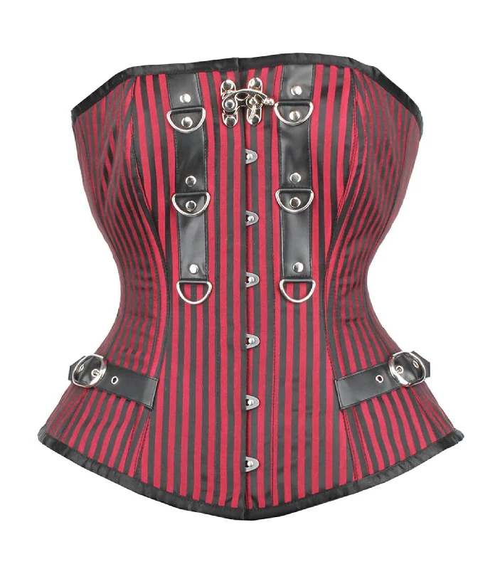 Stripes Brocade Gothic Waist Reducing Overbust Corset