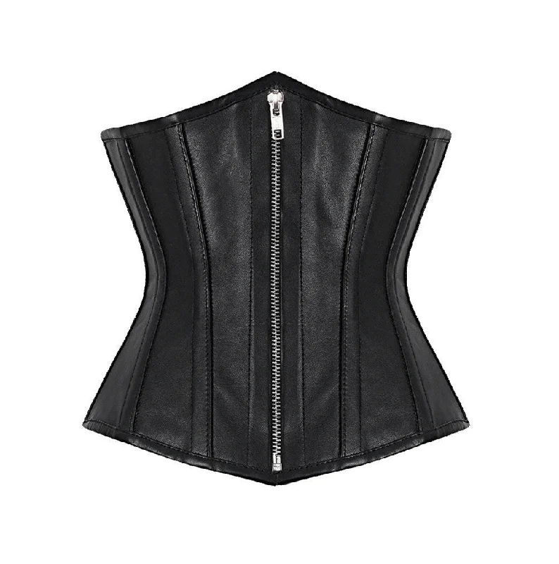 Genuine sheep nappa leather Steel Boned Waist Reducing Underbust Corset