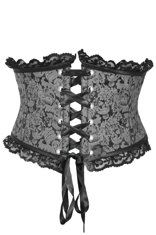 Silver Black Gothic Corset Belt