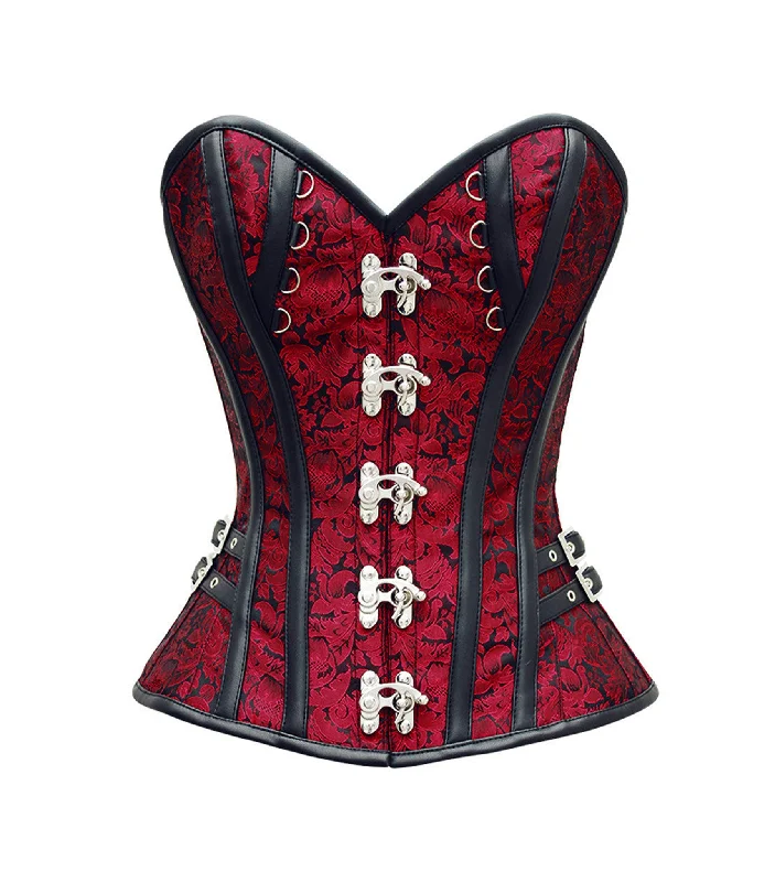 Red Black  Broade Overbust Corset