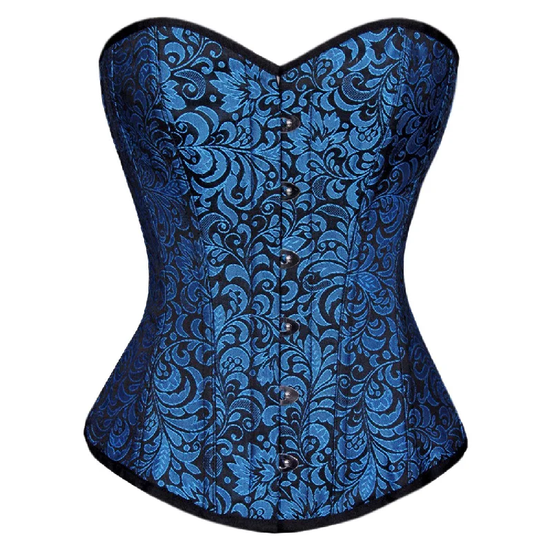 Yudita Pladira Acrylic Boned Black_Turquoise Fashion Overbust Corset