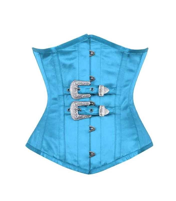 Damask Turquoise Waist Reducing Underbust Corset