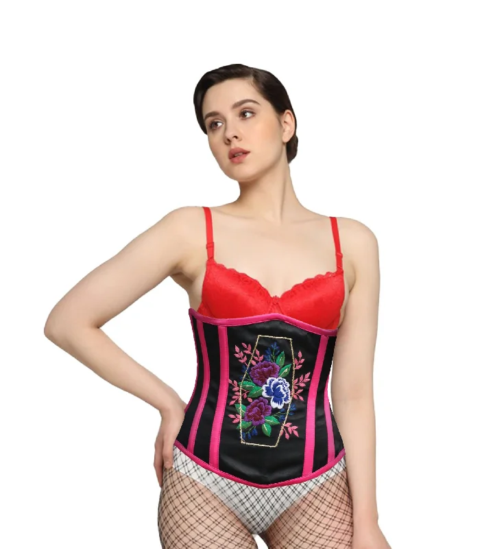 Coffin Embroidered waist reducing  underbust corset