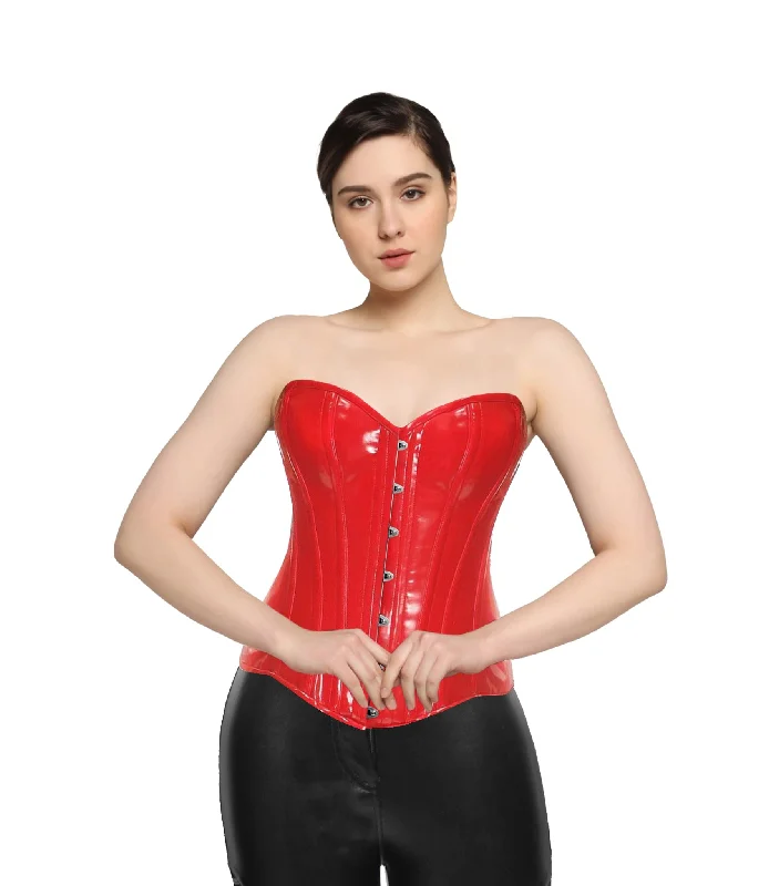 Fierce Red PVC Overbust Corset