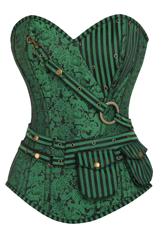 Green Longline Steampunk Corset