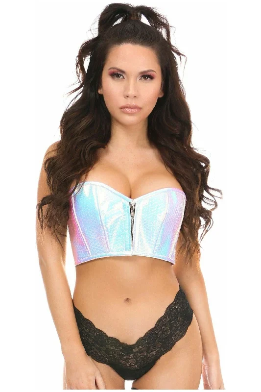 Lavish Mermaid Holo Short Bustier Top