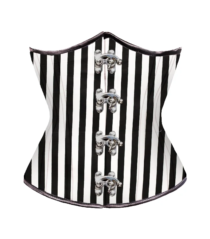 Black White Strip waist reducing  underbust corset