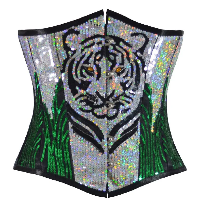 Tiger Sequined  Underbust Corset