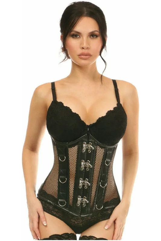 Top Drawer Steel Boned Fishnet Under Bust Corset