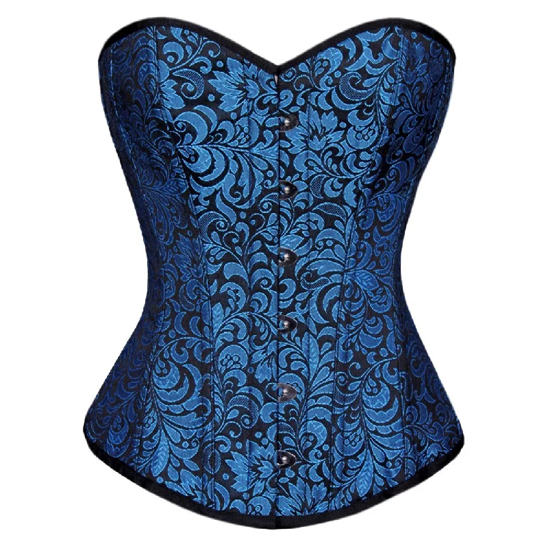 Yadira Acrylic Boned Black_Turquoise Fashion Overbust Corset