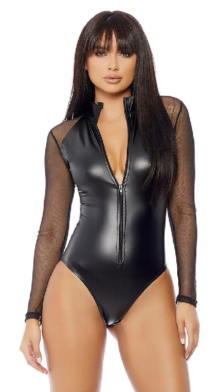 Zip front Matte Bodysuit