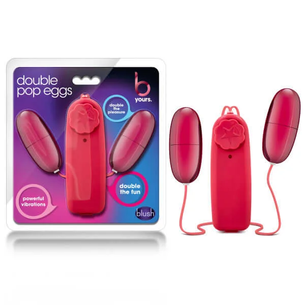 B Yours Double Pop Eggs - Cerise Pink Vibrating Bullet