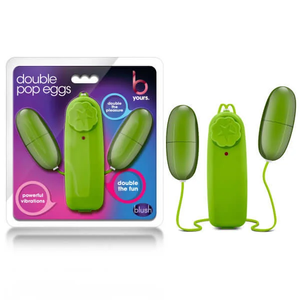 B Yours Double Pop Eggs Lime Green Vibrating Bullet: Double the Pleasure, Double the Fun