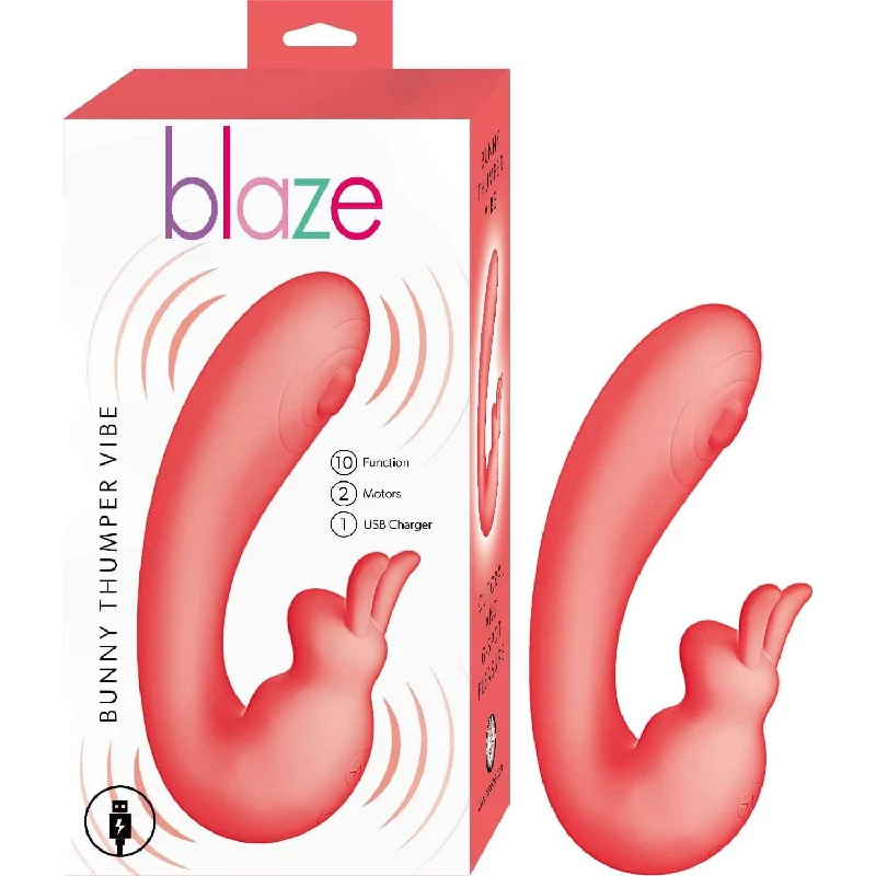 Blaze Bunny Thumper Vibe Coral - Dual Stimulator with Fluttery Ears & Thumper Pad