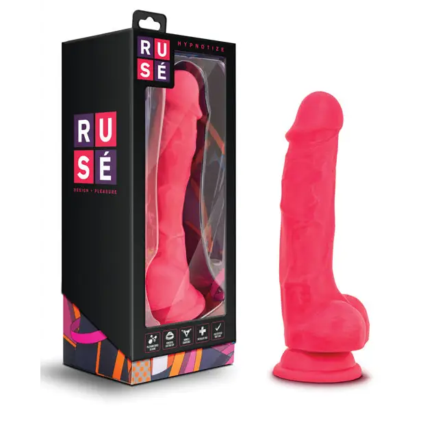 Blush Ruse Hypnotize Realistic 7.5 in. Silicone Dildo with Balls & Suction Cup Cerise