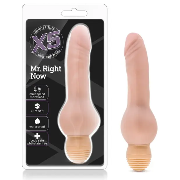 Blush X5 Mr. Right Now Realistic 7 in. Vibrating Dildo Beige