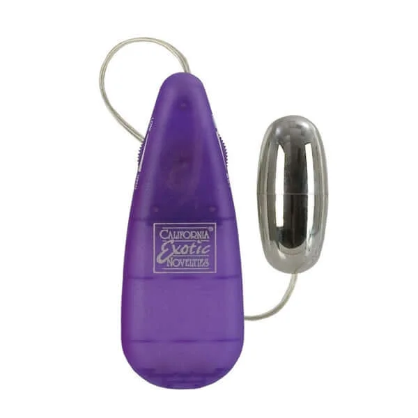 The Slim Teardrop Bullet Vibrator with Purple Power Supply Case