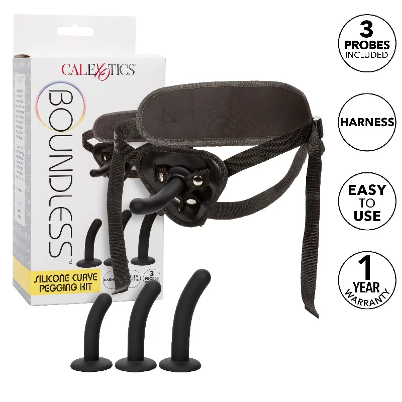 California Exotics - Boundless Silicone Curve Pegging Kit Strap On (Black)