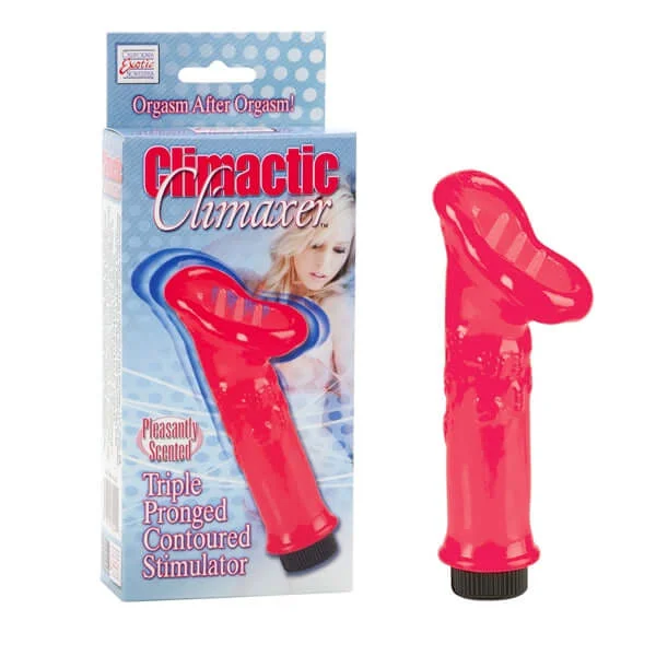 Climactic Climaxer Triple Pronged Stimulator - Powerful Clitoral Arouser, Phthalate-Free, Single Speed