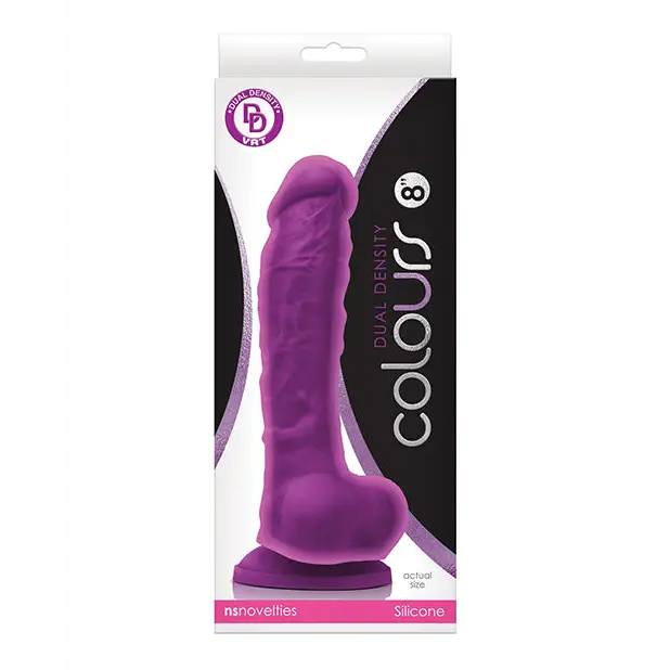 Colours Dual Density 8 in. Dildo Dark Brown