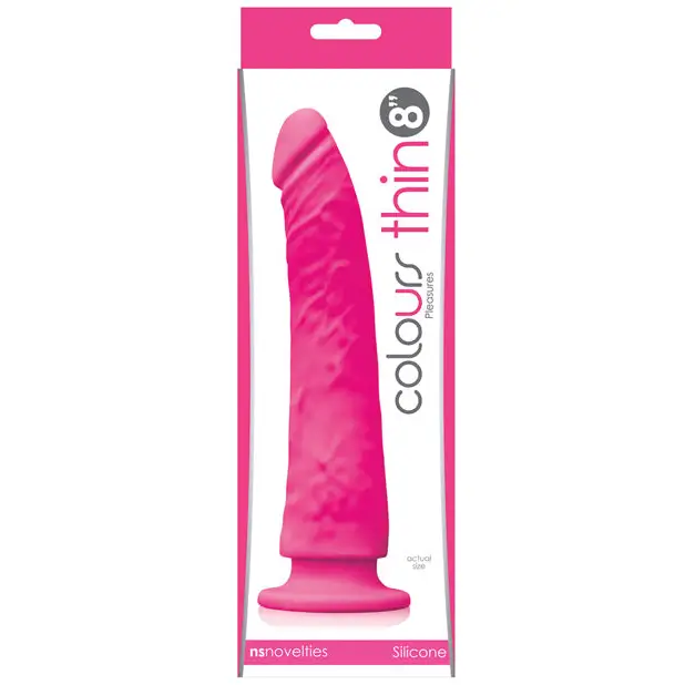 Colours Pleasures Thin 8 in. Dildo Purple