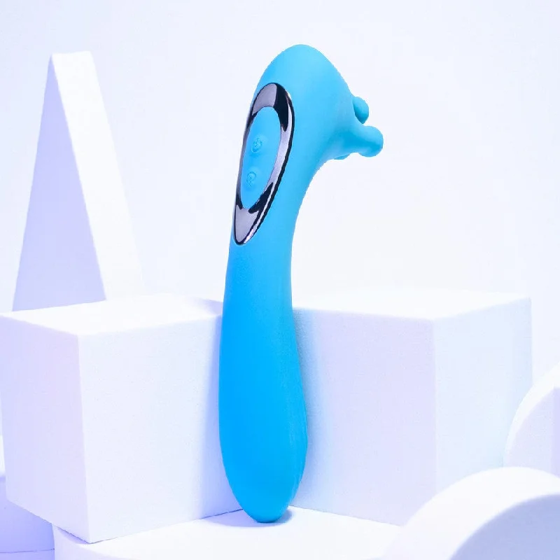 Evolved - Heads Or Tails Vibrating Dildo Clit Massager (Blue)