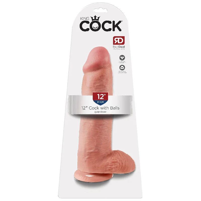 King Cock 12" Cock with Balls - Flesh