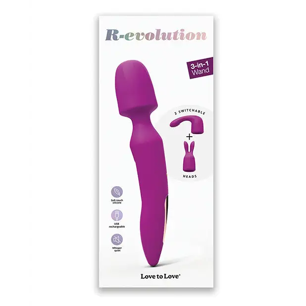 Love to Love R-evolution Rechargeable 3-in-1 Wand Vibrator Sweet Orchid