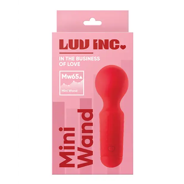 Luv Inc Mw65 Mini Wand Rechargeable Flexible Silicone Vibrator Red