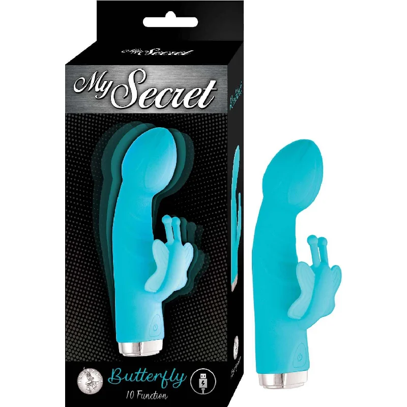 My Secret Butterfly Rabbit-Style Vibrator in Aqua - Nasstoys of New York