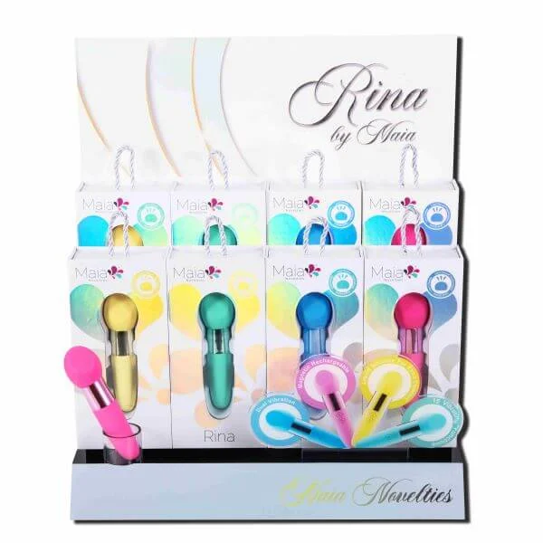 Rina 8 Piece Vibrator Display Stand: Vibrant Colors & Diverse Sensations from Maia Toys