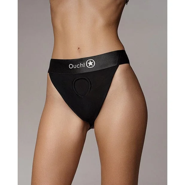 Shots - Ouch Vibrating Strap On Panty Harness with Open Back