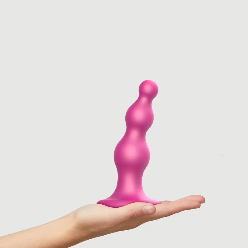 Strap On Me Dildo Plug Beads - Metallic Raspberry Pink, L