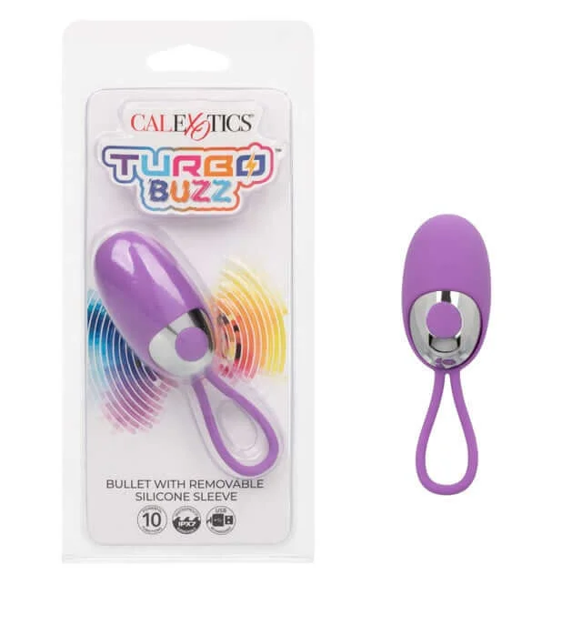 Turbo Buzz™ Bullet with Removable Silicone Sleeve - Purple