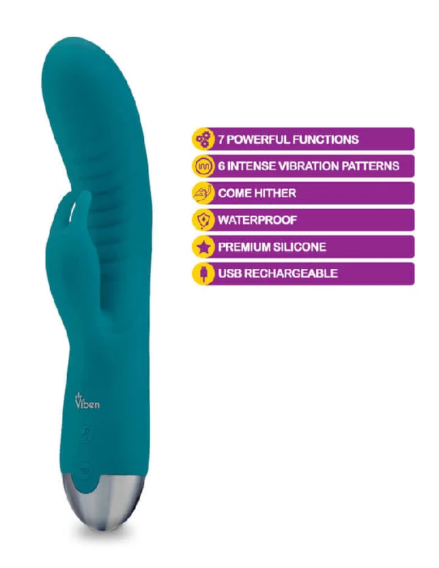 Viben Alluring Come Hither G-Spot Rabbit Vibrator Ocean Blue