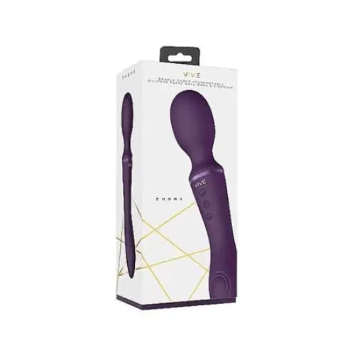 VIVE ENORA Rechargeable Dual-Ended Silicone Pulse-Wave G-Spot & Wand Vibrator Purple