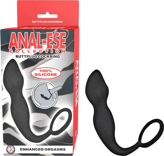 Anal Ese Collection Butt Plug Cock Ring Black