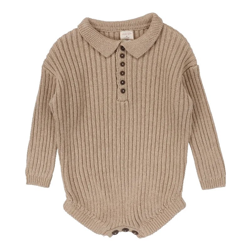 Analogie Boys Knit Romper - Oatmeal