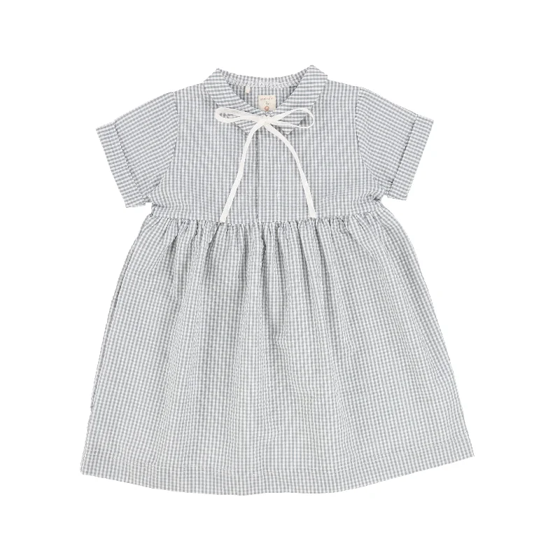 Analogie Gingham Dress Short Sleeve - Sapphire