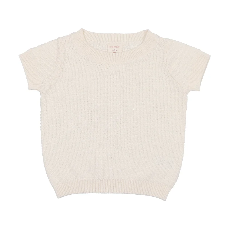 Analogie Knit Sweater Short Sleeve - Cream