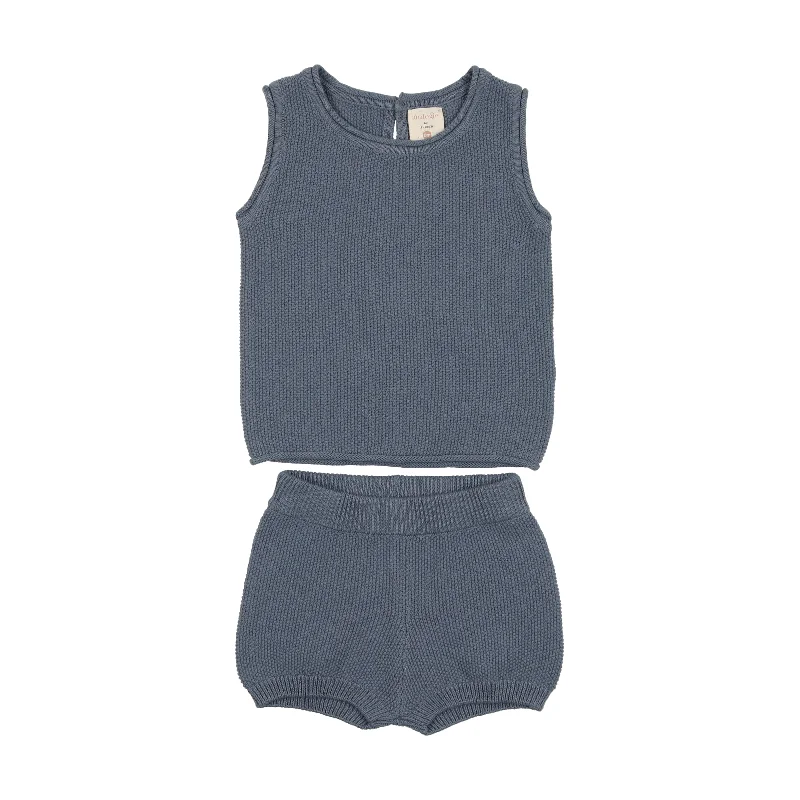 Analogie Knit Vest Set - Blue