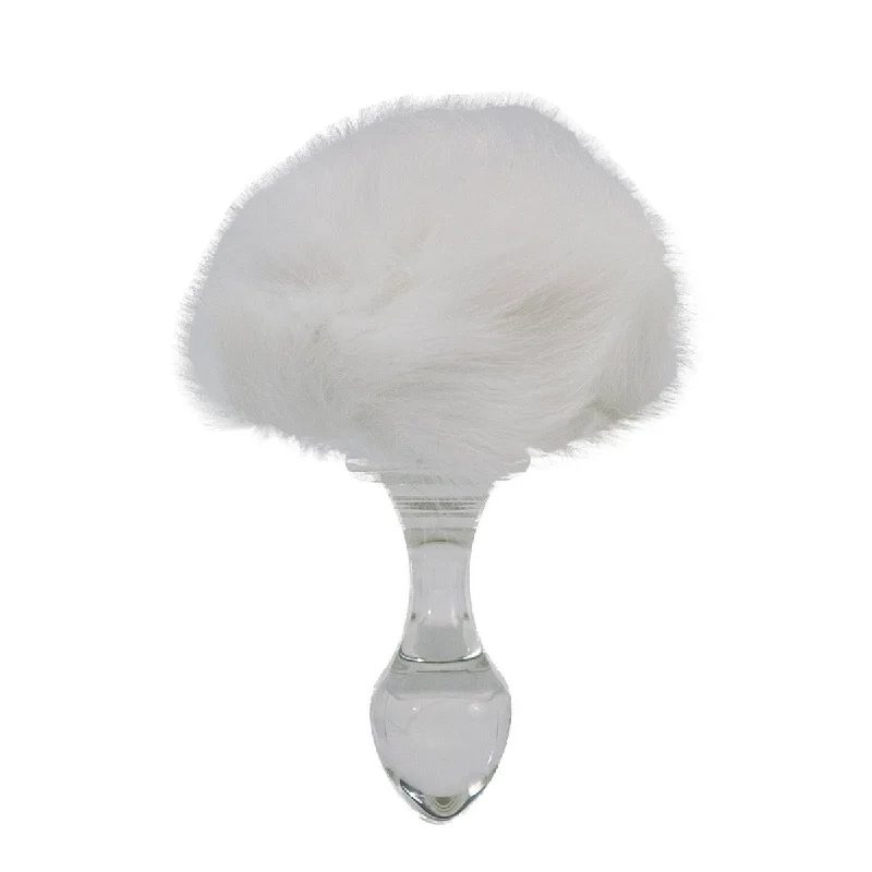 Magnetic Bunny Tail Glass Butt Plug By Crystal Delights