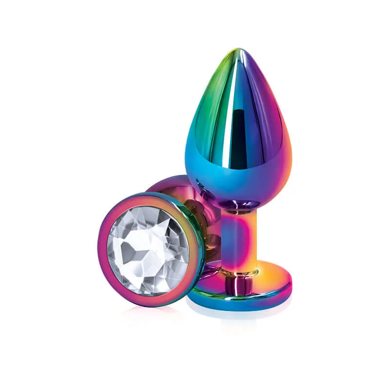 Rear Assets Multicolor Medium Clear Butt Plug