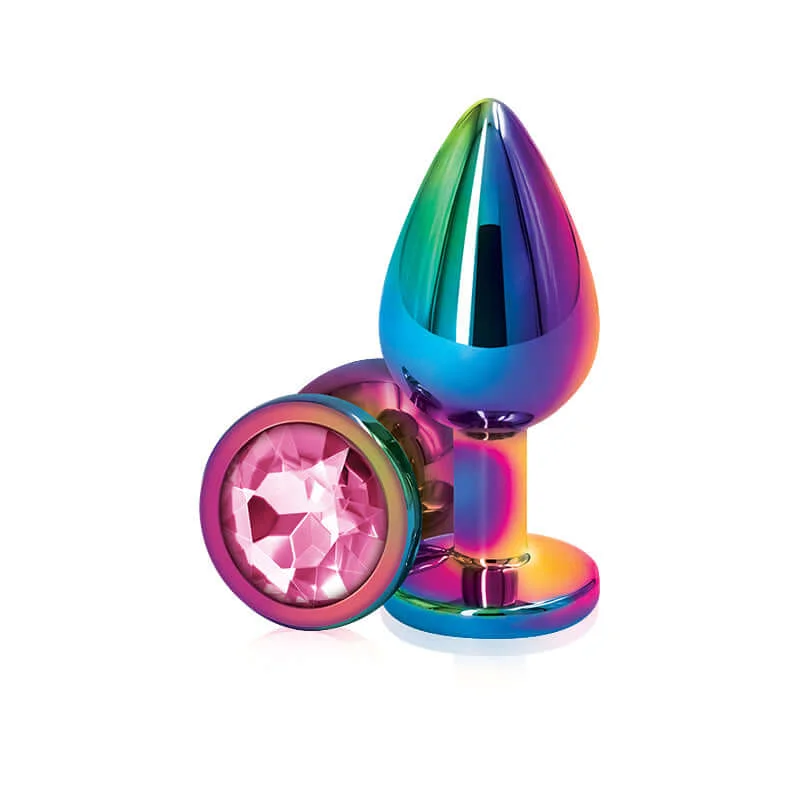 Rear Assets Multicolor Medium Pink Butt Plug